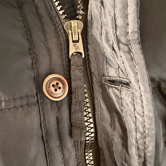 Abercrombie Kids Down/Feather Jacket Puffer Navy Zipper & Button Close Y2K Retro - Picture 4 of 9